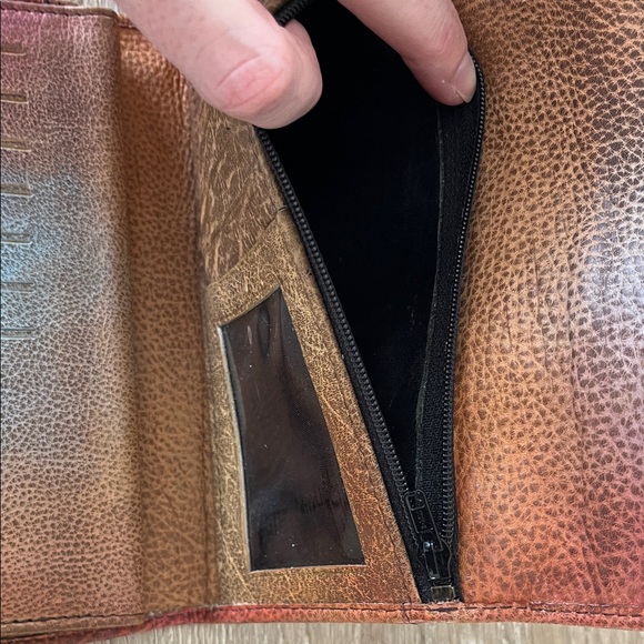 Anuschka Hand Painted Artistic Butterfly & Flowers Wallet - Picture 6 of 9